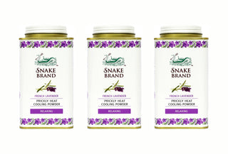 Snake Brand Relaxing Lavender Prickly Heat Cooling Powder 140g - Pack of 3