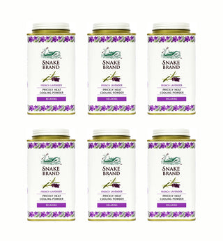 Snake Brand Relaxing Lavender Cooling Powder 140g - Pack of 6