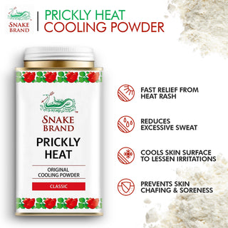 Snake Brand Classic Prickly Heat Cooling Powder 140g - Pack of 3