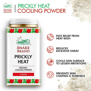 Snake Brand Classic Prickly Heat Cooling Powder 140g - Pack of 3