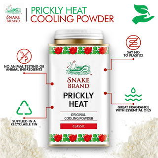 Snake Brand Classic Prickly Heat Cooling Powder 140g - Pack of 3