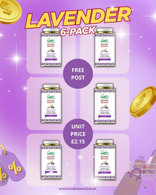 SALE: Snake Brand Relaxing Lavender Cooling Powder 140g - Pack of 6