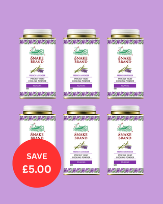 SALE: Snake Brand Relaxing Lavender Cooling Powder 140g - Pack of 6